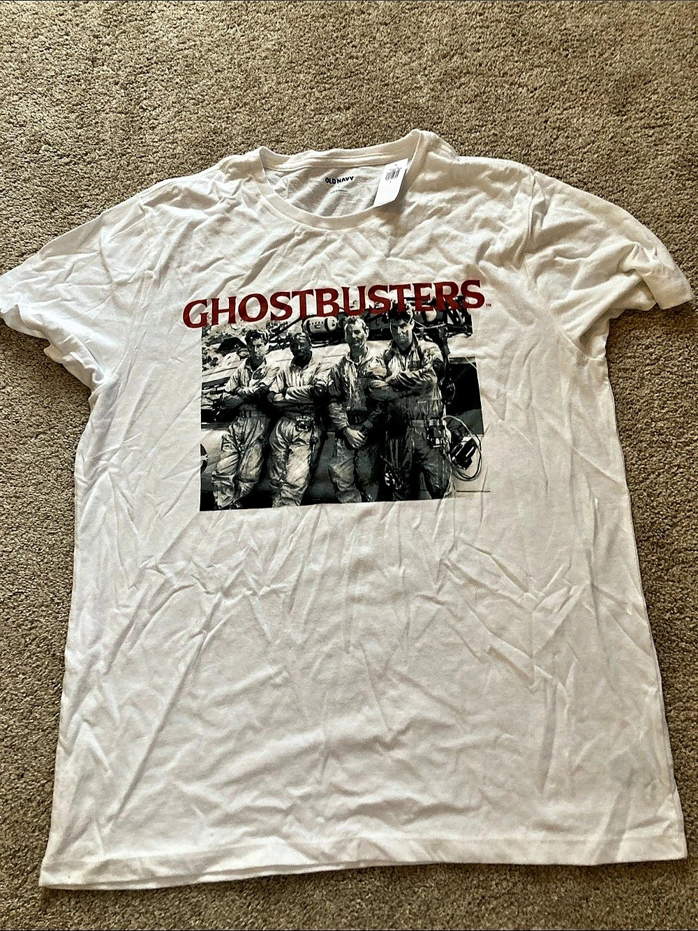 Old Navy Ghostbusters T-Shirt Graphic Tee White Large